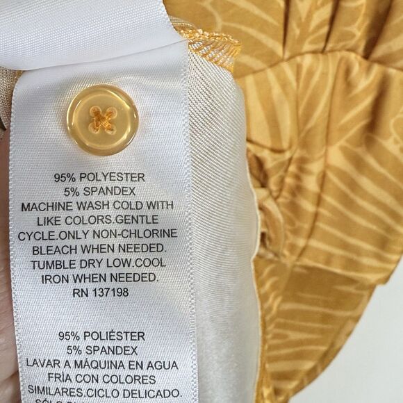 Nina Parker Golden Palm Tie Front Ruched Shirt Dress Women's Size 3X NEW NWT‎ - Picture 8 of 8